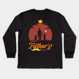 Fatherhood's Enduring Love: Honoring Dads Kids Long Sleeve T-Shirt